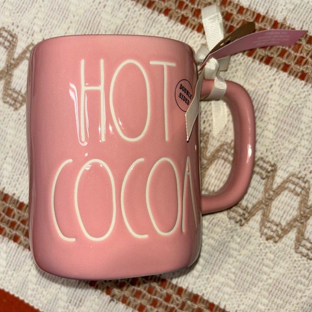 Rae Dunn nwt. Hot cocoa double sided mug